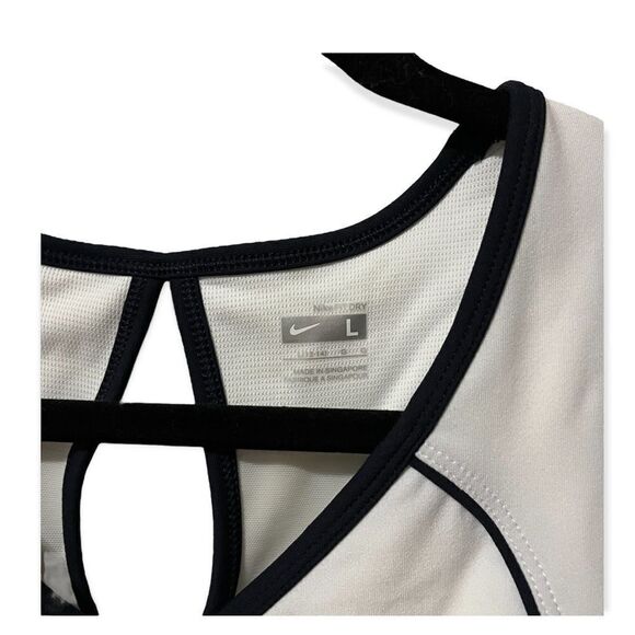 Nike tank L fit dry tank top white blue black built in bra EUC​ - Picture 4 of 7